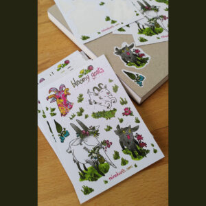 Bloomy Goats – A6 Sticker sheet